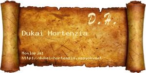 Dukai Hortenzia névjegykártya
